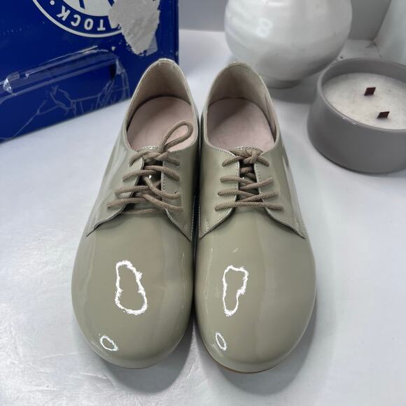 Birkenstock Saunders Patent Leather Clog Cloud Patent Women 9/Men 7 NWB Narrow - Picture 5 of 10